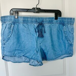 LOFT Chambray Drawstring Shorts